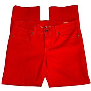 Tory Burch Womens Cropped Slim Boot Jeans Size 27 Red Denim